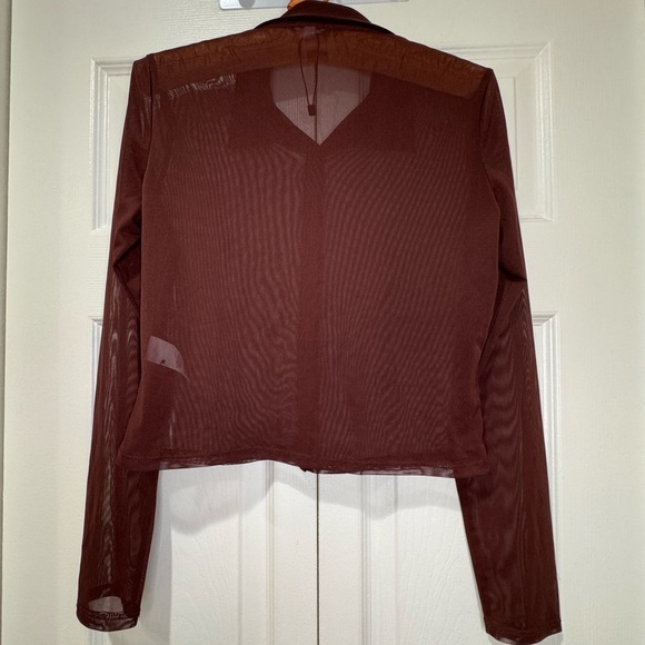 Garage Sheer Brown Button-Down Shirt. Size M NWOT - Picture 2 of 9